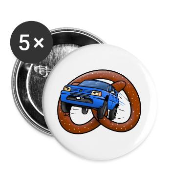 Pretzels on wheels - Buttons large 2.2''/56 mm (5-pack) - white - Front