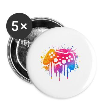 Jeu - Lot de 5 grands badges (56 mm) - blanc - Devant