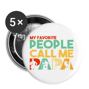 Électricien Papa Mes personnes préférées m’appellent Papa - Lot de 5 grands badges (56 mm) - blanc - Devant
