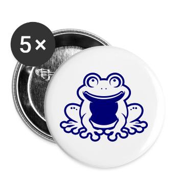 Kröte Comic Frosch - Buttons groß 56 mm (5er Pack) - Weiß - Vorne