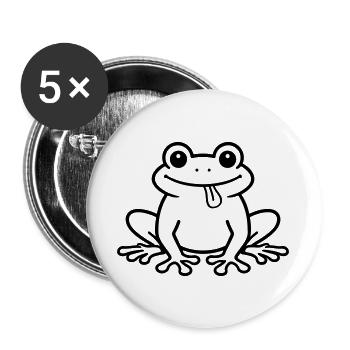 Toad Comic Frog - Buttons large 2.2''/56 mm (5-pack) - white - Front