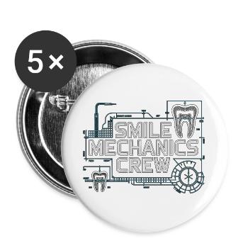 Periodontist Smile Mechanics Crew Oral Health Care - Buttons large 2.2''/56 mm (5-pack) - white - Front
