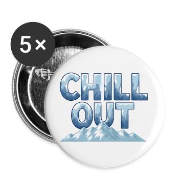 Chill Out Berge Winter Outdoor Design - Buttons groß 56 mm (5er Pack) - Weiß - Vorne