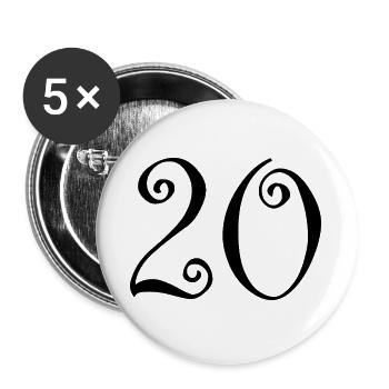 JAHRESTAG. ALLES GUTE ZUM GEBURTSTAG. ALLES GUTE ZUM GEBURTSTAG. - Buttons groß 56 mm (5er Pack) - Weiß - Vorne