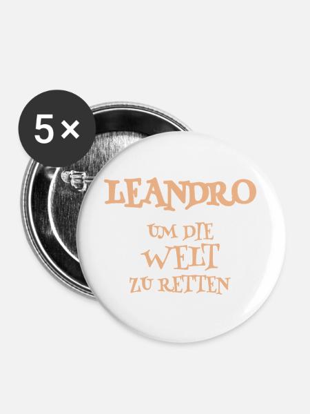 Retter Leandro - Buttons groß 56 mm (5er Pack) - Weiß