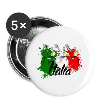Scooter Italia - Buttons groß 56 mm (5er Pack) - Weiß - Vorne