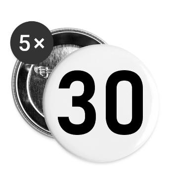 30. 30 YEARS. 30th ANNIVERSARY. 30 YEARS ANNIVERSARY. - Buttons large 2.2''/56 mm (5-pack) - white - Front