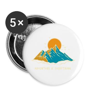 Abenteuer ist alles Shirt - Buttons groß 56 mm (5er Pack) - Weiß - Vorne