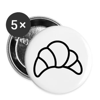 Halbmond - Buttons groß 56 mm (5er Pack) - Weiß - Vorne
