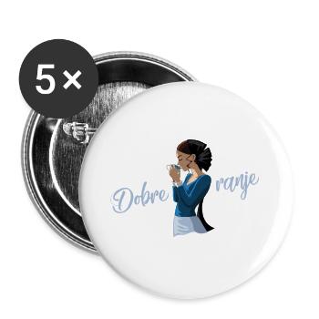 DOBRE RANJE - Buttons groß 56 mm (5er Pack) - Weiß - Vorne