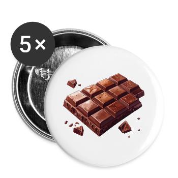 Schokolade - Buttons groß 56 mm (5er Pack) - Weiß - Vorne