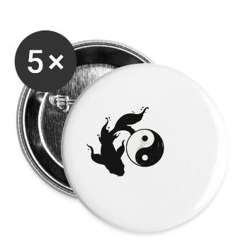 Yin and Yang Harmony - Buttons large 2.2''/56 mm (5-pack) - white - Front