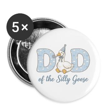 Papa de l’Oie Folle - Lot de 5 grands badges (56 mm) - blanc - Devant