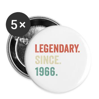 legendary since 1966 - Lot de 5 grands badges (56 mm) - blanc - Devant