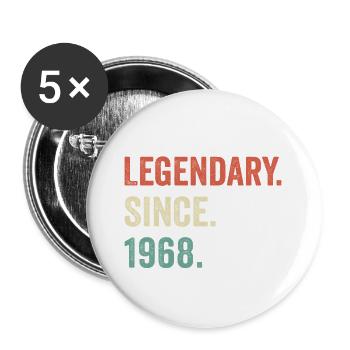 legendär seit 1968 - Buttons groß 56 mm (5er Pack) - Weiß - Vorne