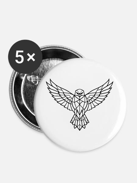 Bird - Buttons groß 56 mm (5er Pack) - Weiß