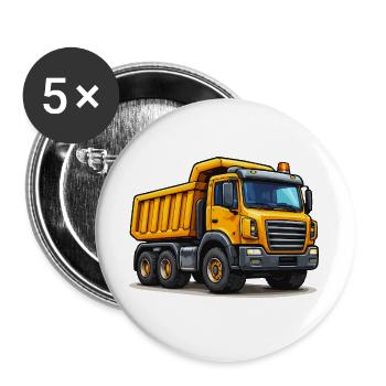 Construction Vehicle Dump Truck - Buttons large 2.2''/56 mm (5-pack) - white - Front