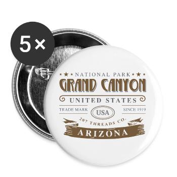 Nationalpark Grand Canyon, USA, Arizona - Buttons groß 56 mm (5er Pack) - Weiß - Vorne