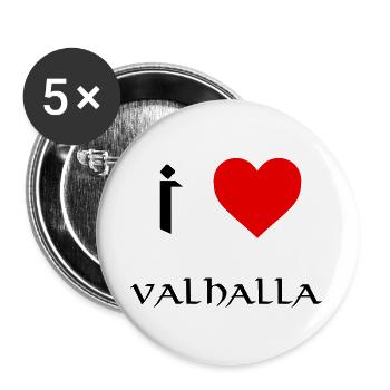 Ich liebe Valhalla - Buttons groß 56 mm (5er Pack) - Weiß - Vorne