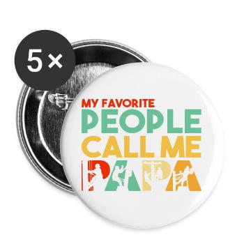 My Favorite People Call Me Papa Line Worker - Buttons large 2.2''/56 mm (5-pack) - white - Front
