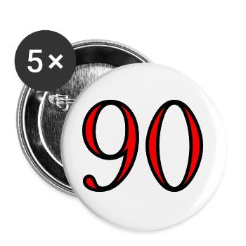 90. 90 YEARS. 90th ANNIVERSARY. 90 YEARS ANNIVERSARY. - Buttons large 2.2''/56 mm (5-pack) - white - Front