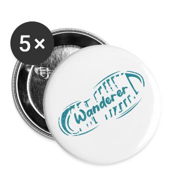 Leave Your Footprint Wanderer Travel Design - Buttons large 2.2''/56 mm (5-pack) - white - Front
