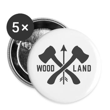 Woodland Axe Outdoor Camping Bushcraft Design - Buttons large 2.2''/56 mm (5-pack) - white - Front