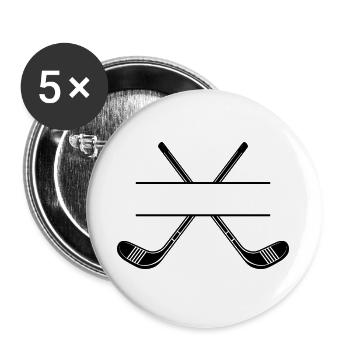 Hockey Stick - Buttons large 2.2''/56 mm (5-pack) - white - Front