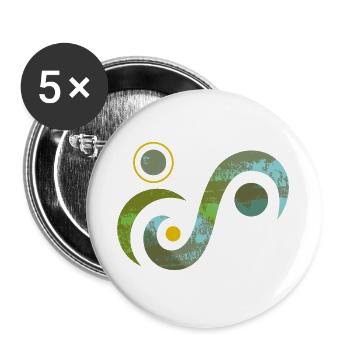 Yoga design_4 - Lot de 5 grands badges (56 mm) - blanc - Devant