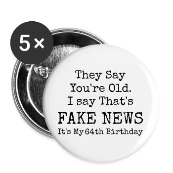 64th Birthday | 64 Years Old Birthday - Lot de 5 grands badges (56 mm) - blanc - Devant