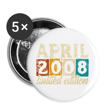 Édition limitée vintage Anniversaire avril 2008 - Lot de 5 grands badges (56 mm) - blanc - Devant