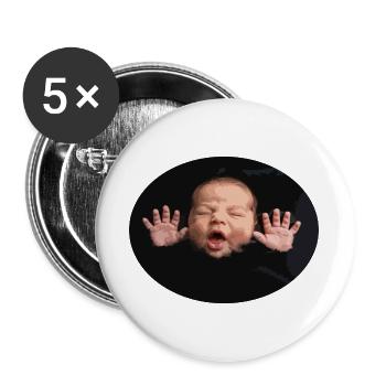 Silhouette du bébé Black Night - Lot de 5 grands badges (56 mm) - blanc - Devant