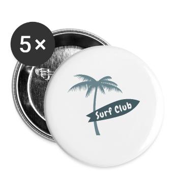 Surf Club Palm Beach Hawaii Surfboard Ocean Vibes - Buttons groß 56 mm (5er Pack) - Weiß - Vorne