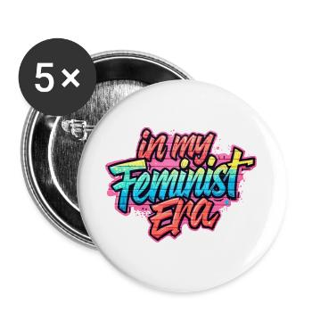 À mon époque féministe - Lot de 5 grands badges (56 mm) - blanc - Devant