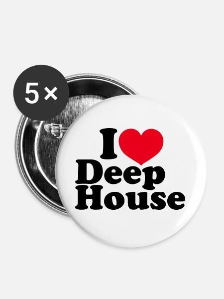 I Love Deep House - Buttons large 2.2''/56 mm (5-pack) - white