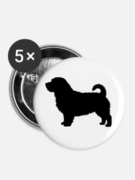 Norfolk Terrier silhouette - Buttons large 2.2''/56 mm (5-pack) - white
