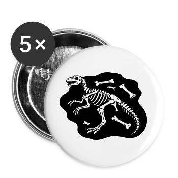 Os de dinosaure - Lot de 5 grands badges (56 mm) - blanc - Devant