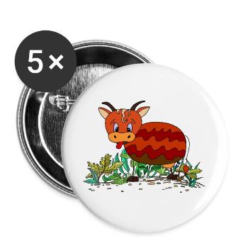 Cow - Buttons large 2.2''/56 mm (5-pack) - white - Front