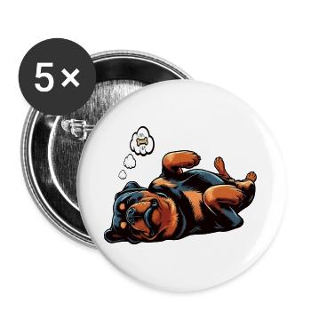 Rottweiler Propriétaire de Rottweiler Lovers - Lot de 5 grands badges (56 mm) - blanc - Devant