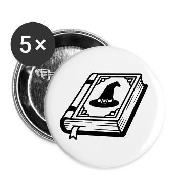 Zaubererbuch - Buttons groß 56 mm (5er Pack) - Weiß - Vorne