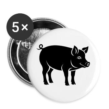 pig - Buttons large 2.2''/56 mm (5-pack) - white - Front
