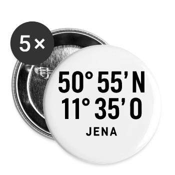 Jena Koordinaten  - Buttons groß 56 mm (5er Pack) - Weiß - Vorne