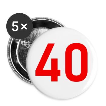 40. 40 YEARS. 40th ANNIVERSARY. 40 YEARS ANNIVERSARY. - Buttons large 2.2''/56 mm (5-pack) - white - Front