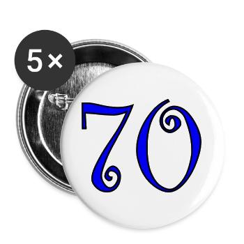 70. 70 YEARS. 70th ANNIVERSARY. 70 YEARS ANNIVERSARY. - Buttons large 2.2''/56 mm (5-pack) - white - Front