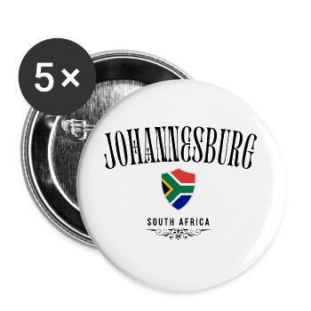 Souvenir Johannesburg, I love Johannesburg - Buttons large 2.2''/56 mm (5-pack) - white - Front