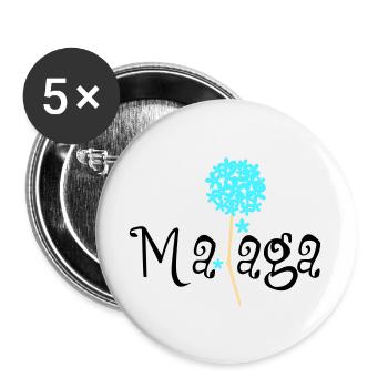 Malaga Biznaga - Lot de 5 grands badges (56 mm) - blanc - Devant