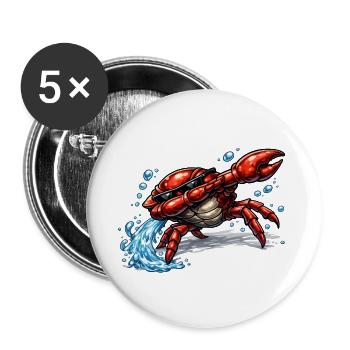 Dabbing Krebs - Buttons groß 56 mm (5er Pack) - Weiß - Vorne