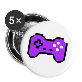 Joueur de manette rétro bizarre - Lot de 5 grands badges (56 mm) - blanc - Devant