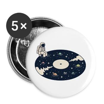 Vinyle Cosmique Astronaut Space Music - Lot de 5 grands badges (56 mm) - blanc - Devant