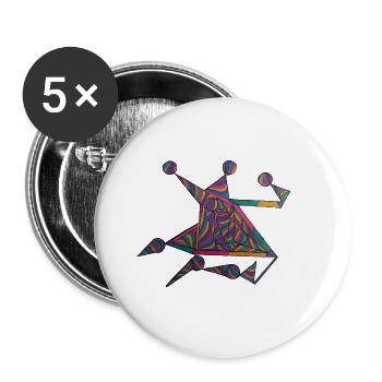 Geometrische Farbspiralen - Martina Eßer - Buttons groß 56 mm (5er Pack) - Weiß - Vorne